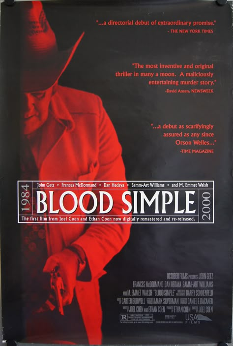 Blood Simple - M Emmet Walsh, Blood Simple, Film Collection, Werner Herzog, Coen Brothers, Brothers Movie, Film Posters Art, Film Making, I Love Cinema