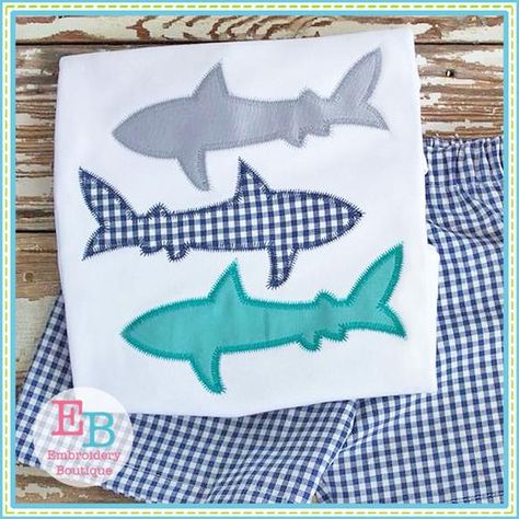 Shark trio – Embroidery Boutique Embroidery Boutique, Hand Embroidery Tutorial, Learn Embroidery, Silk Ribbon Embroidery, Flower Embroidery Designs, Satin Stitch, Hand Embroidery Patterns, Embroidery Tutorials, Ribbon Embroidery