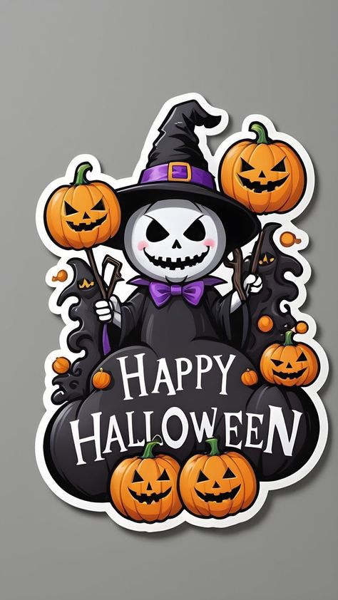 Happy Halloween 2024, Halloween Sticker Ideas, Fun Painting Techniques, Halloween Cartoon Characters, Happy Halloween Wallpaper, Weather Background, Pumpkin Art Ideas, Happy Birthday Clipart, Halloween Imagem