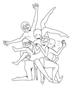 The Squad References, Five Person Poses Drawing, Group Of 5 Poses Drawing, Friend Group Poses Drawing Reference 5 People, Drawings Of Friends Group Of 5, The Squad Template, Drawing Poses Group Of 5, Group Drawing Poses Five, Group Of 5 Drawing Base