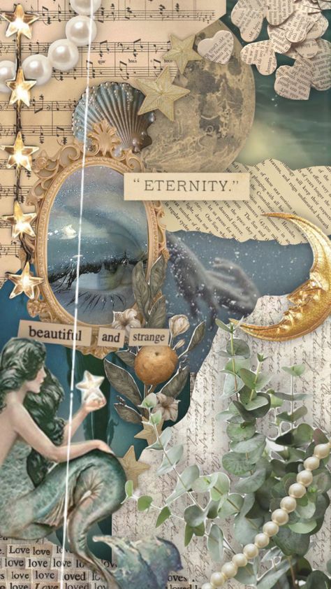 16 Tattoo, Siren Mermaid, Seni Vintage, Ocean Aesthetic, Mermaid Aesthetic, Collage Vintage, Lukisan Cat Air, Aesthetic Collage, Phone Themes