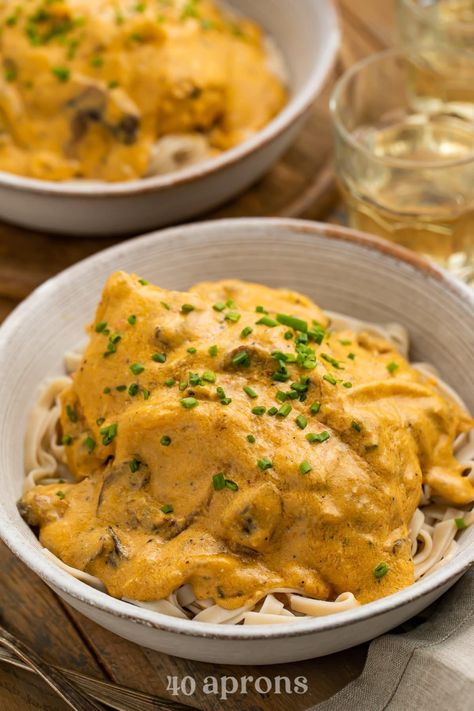 Tender chicken breasts slow cooked in a deliciously creamy, savory sauce, this Crockpot angel chicken is one of my old favorite recipes but perfect! No more overcooked, dry chicken and uninspiring sauce - this recipe is perfectly rich but easy to make. Perfect over pasta, rice, mashed potatoes, or cauliflower. Angel Chicken, Chicken Breast Tenderloins, Clean Eating Lifestyle, Clean Eating Recipes For Dinner, Tender Chicken Breast, Clean Eating Dinner, Easy Slow Cooker Recipes, Savory Sauce, Best Dinner Recipes