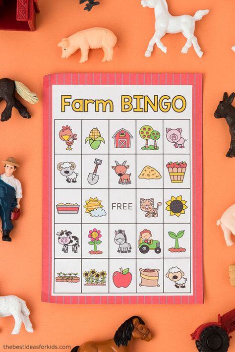 Farm Reading Activities, Farm Craft Activities, Free Farm Activities Preschool, Farm Animal Bingo Free Printable, Preschool Bingo Printables Free, Farm Preschool Theme Free Printables, Preschool Farm Activities Free Printable, Farm Bingo Free Printable, Down On The Farm Activities