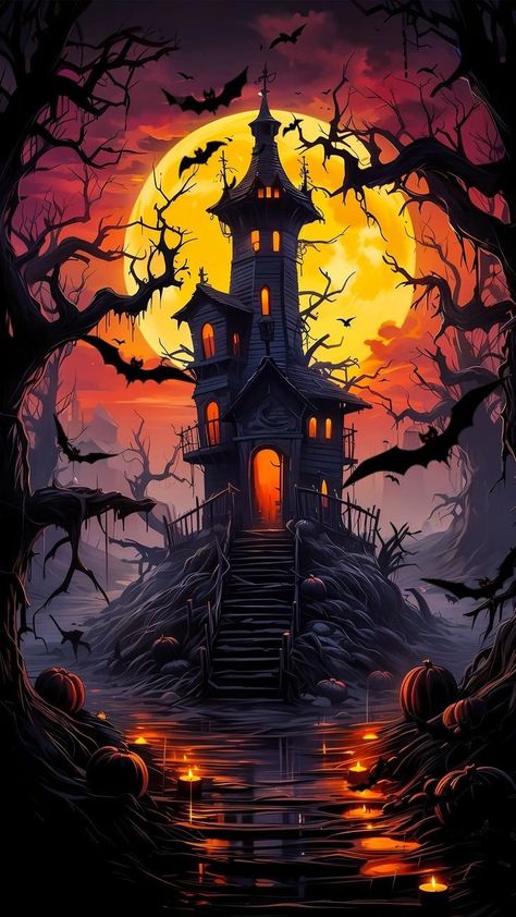 Halloween Art Wallpaper, Spooky Artwork, Wallpapers Halloween, Spooky Halloween Pictures, Scary Halloween Decorations Outdoor, Halloween History, Halloween Wallpaper Iphone Backgrounds, Halloween Wallpaper Backgrounds, Image Halloween