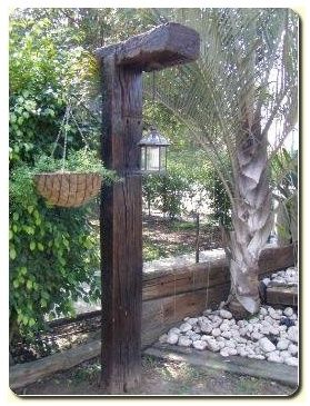 Railroad Tie Light or Plant Post Landscaping With Railroad Ties, Railroad Tie, Railroad Ties Ideas, Railroad Ties Landscaping, Railroad Ties, Outdoor Lamp Posts, Garden Yard Ideas, Backyard Projects, Yard Landscaping