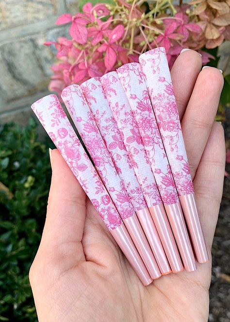 PINK ROSE CONES (6-PACK) GIRLY PRETTY CUTE SMOKING ACCESSORIES FEMALE – Canna Style Herbs At Home, How To Roll, Paper Cones, French Rose, Rolling Paper, Puff And Pass, Pink Paper, Just Girly Things, Rose Pattern