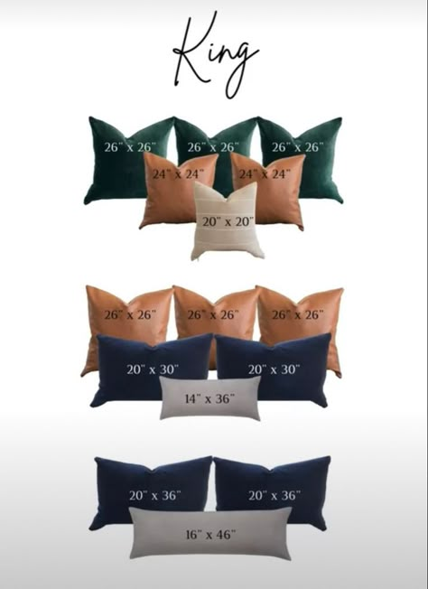 Bedroom Pillows Arrangement, Bed Pillow Arrangement, Pillow Arrangement, Interior Design Guide, Bantal Sofa, Master Room, King Bedroom, Bedrooms Decor, Bedroom Pillows