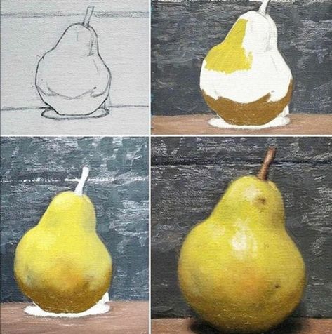 Fruit Art Drawings, Iphone Wallpaper Photography, Pear Art, Oil Painting Lessons, Oil Painting Tutorial, Art Worksheets, Oil Painting Techniques, Oil Pastel Art, Painting Art Lesson