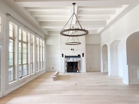 Prefinished White Oak Hardwood Floors, White Oak Engineered Hardwood Floors Wide Plank, Engineered White Oak Floors Wide Plank, White Oak Wide Plank, 2 1/4 White Oak Hardwood Floors, 1930s House Interior, Modern Mediterranean Home, Lake House Living Room, Wood Floor Colors