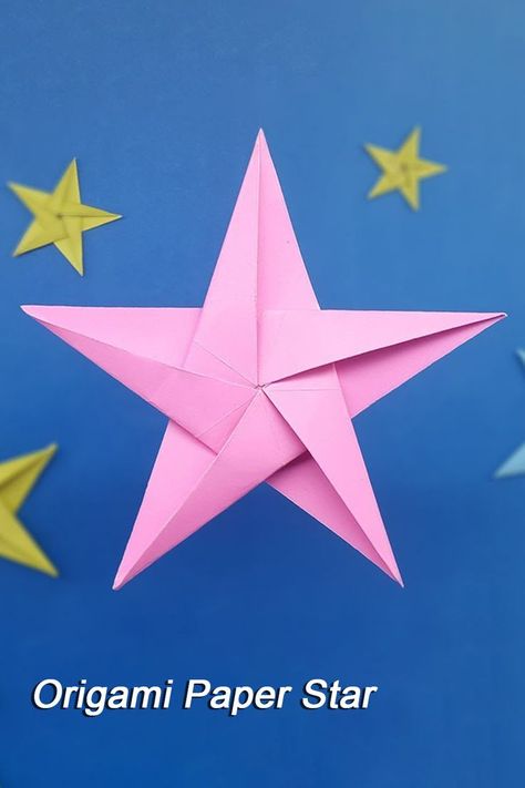 Easy Paper Star for Christmas Decoration and Step by Step. #Star #Christmas #Origami 3d Origami Star Step By Step, Puffy Stars Origami, Paper Star Decorations, 3d Paper Stars Diy, Star Origami Easy, Origami Stars Step By Step, Oragami Star, Star For Christmas, Star Making