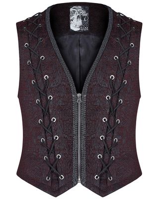 PUNK RAVE EASTERLEY GOTHIC WAISTCOAT VEST - RED & BLACK Gothic Waistcoat, Gangster Suit, Steampunk Vampire, Regency Clothing, Gothic Coat, Leather Waistcoat, Mens Waistcoat, Waistcoat Men, Gothic Shirts