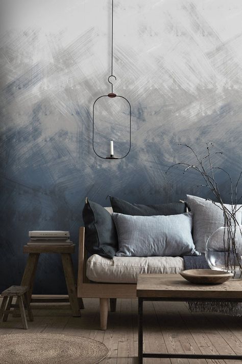 Blue Colour Wallpaper, Venetian Plaster Walls, Concrete Effect Paint, Ombre Wall, Washing Walls, Textured Wall, Wall Poster, Wall Paint, Interior Walls