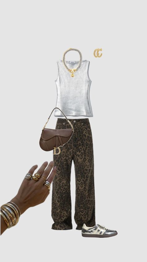 Cheetah vibes #cheetah #mixedmetals #outfitinspo #fit #fits Spring Looks, Halter Style, Jewelry Inspo, Fashion Books, Aesthetic Outfits, Book Aesthetic, Smart Casual, Vintage Fashion, Fashion Jewelry