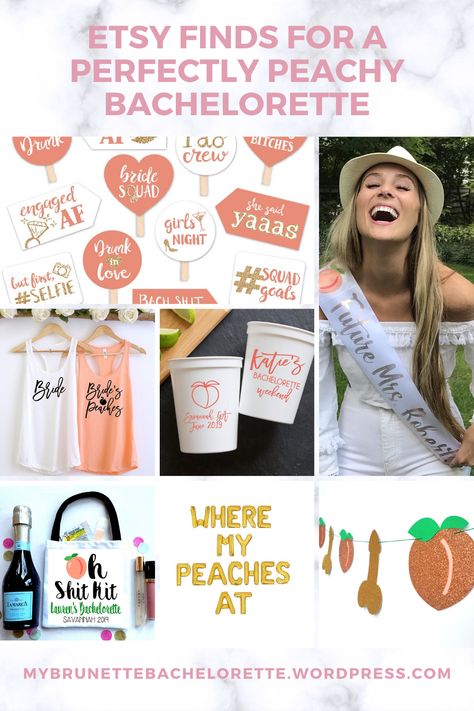 Hosting a bachelorette in Savannah? Have a bride that was born in Georgia? Is the bride's favorite candy peach rings? All are perfect reasons to host a peach bachelorette that is sweet!   #peachbachelorette #peach #savannahbachelorette #georgiabachelorette #bridesmaids #bacheloretteideas #bacheloretteparty #bachelorettepartyplans #bachelorettepartyideas #peachbachweekend #georgiapeach #peachesandcream #wedding #bachelorettethemes Georgia Peaches Bachelorette, Peachy Bachelorette Party, Where My Peaches At Bachelorette Party, Georgia Bachelorette Party, Savannah Georgia Bachelorette Party Theme, Peaches Bachelorette Party, Savannah Ga Bachelorette Party, Where My Peaches At Bachelorette, Savannah Bachelorette Party Theme