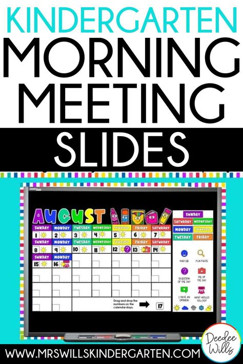 Preschool Circle Time Google Slides, Kindergarten Google Slides, Word Of The Day Kindergarten, Morning Meeting For Kindergarten, Morning Meeting Calendar, Free Morning Meeting Slides, Kindergarten Morning Meeting Slides, Kindergarten Morning Slides, Morning Slides Classroom