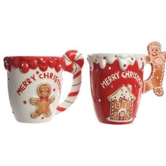 Christmas Mug Collection, Gingerbread Decor, Gingerbread Christmas Decor, Cabinet Display, Gingerbread Decorations, Red White Christmas, Christmas Gingerbread Men, Christmas Cup, Mug Decorating