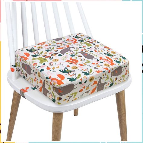 Toddler Booster Seat Dining, Cartoon Canvas Washable 2 Straps Safety Buckle Kids Booster Seat for Dining Table, Portable Trav Toddler Booster Seat Dining, Booster Seat Table, Toddler Booster Seat, Kids Booster Seat, Dining Chair Pads, Cartoon Canvas, White Animals, Kids Dining, Booster Seat