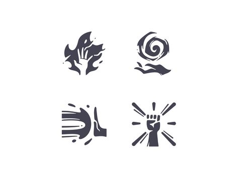 Magic hand RPG icons by maxicons on Dribbble Rpg Icons, Game Icon Design, Magical Spells, Hollow Book, Dibujos Tattoo, Hands Icon, Game Icons, Logo Design Set, Board Game Design