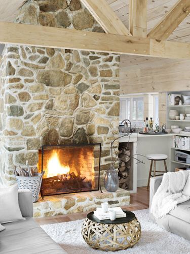 English Stone Fireplace, Old World Stone Fireplace, Cottage Stone Fireplace, Stone For Fireplace, Field Stone Fireplace, Fireplace Stairs, Fieldstone Fireplace, Fireplace Mantel Ideas, Black Hearth