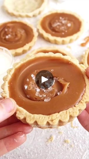 Easy Tartlets, Caramel Brie Tartlet, Caramel Tart Recipe Condensed Milk, Vegan Caramel Tart, Caramel Tartlets, Salted Caramel Tarts, Chocolate Chip Salted Caramel Tart, Caramel Tarts, Salted Caramel Filling