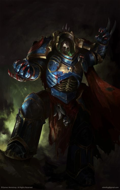 Continuing my ongoing series, the second highest-voted astartes for a conversion were the Night Lords. And for those looking for a unique set of abilities to bring to their next game, this one won't disappoint! Konrad Curze, Night Lords, 40k Artwork, The Horus Heresy, Warhammer 40k Art, Game Workshop, Horus Heresy, Warhammer 30k, Warhammer Art