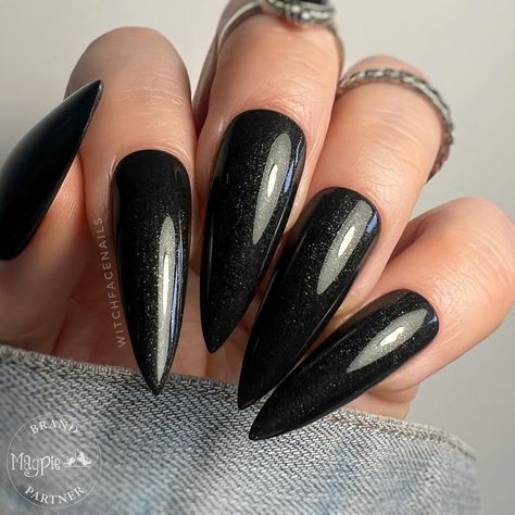 🖤🗡️ Nothing Basic About This Black 🗡️🖤🗡️ Black Magic 🗡️🖤 Link in Bio 🖤🗡️ Everything @magpie_beauty #pressonnailsuk #ukpressonnails #pressonsuk #custompressonnails #custompressons #pressonsofinstagram #pressonnailsofinstagram #witchynails #gothicnails #stickonnails #halloweenlife #blackpressons #aprespressonnails #gelxpressons #pressonnailsforsale #pressons #magick #gothicoutfit #gothnails #gothclothing #bestpressonnails #etsypressonnails #longpressonnails #shortpressonnails #gothvibes #pr... Black Stiletto Nails, Black Manicure, Wide Nails, Goth Nails, Winter Nail Designs, Classy Nails, Chrome Nails, Nail Accessories, Stiletto Nails