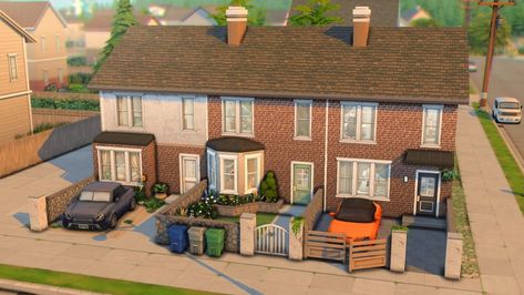 British Townhouse Floor Plan, Sims 4 Townhouse Interior, For Rent Sims 4 Build, Sims 4 Rental Build, Sims 4 British House, Sims 4 For Rent Apartments, Sims For Rent, Sims 4 Student House, Sims 4 Rental Lots