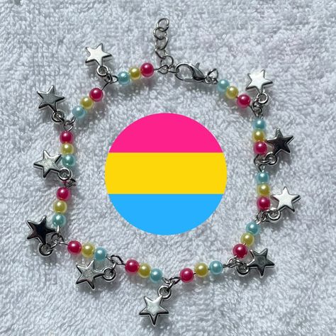 🩷💛💙Pan Bracelet💙💛🩷 • • DM To Order • • Tags #smallbusiness #handmade #bracelet #bracelets #beaded #beadedjewelry #explore #cutejewlery #pink #yellow #blue #customjewlery #madetoorder #star #handmadejewelry #cute #hispanic #hispanicowned #pulseras #summer #summerjewelry #june #pride #gay #pan #pansexual Pansexual Bracelet, Pan Bracelet, Bracelets Beaded, Handmade Bracelet, Summer Jewelry, Yellow Blue, Pink Yellow, Beaded Jewelry, Handmade Jewelry