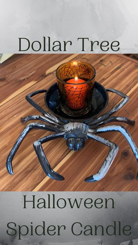 Spider Plates, Diy Candles Easy, Candle Halloween, Halloween Dishes, Dollar Tree Halloween, Spider Halloween, Diy Candle, Halloween Candles, Halloween Spider