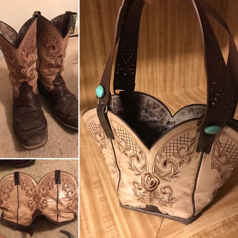 Repurpose old cowboy boots into a purse Cowboy Boot Crafts, Old Cowboy Boots, Old Cowboy, Cowboy Boot Purse, Old Boots, Quilted Wallet, Summer Dresses For Wedding Guest, Diy Purse, Leather Art