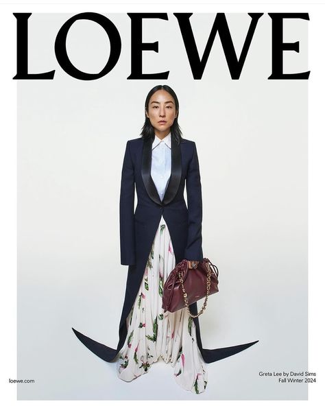 greta lee for loewe fw24 campaign 🥬💖 Loewe Campaign, Greta Lee, David Sims, Community Manager, Flower Child, Social Community, Industrial Style, Style Icons, Still Life