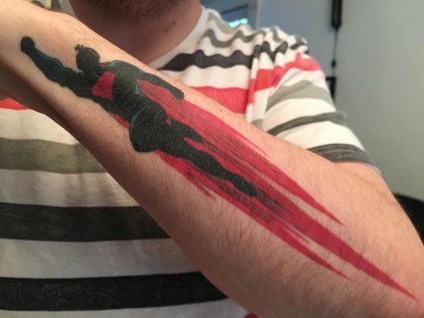 Superman Tattoo Ideas, Dc Tattoo Ideas, Year Tattoos, Superman Tattoo, My Superman, Nerd Tattoos, Superman Tattoos, Dc Tattoo, Disney Sleeve Tattoos