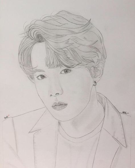 Jhope Drawing Sketch, Jhope Drawing Pencil Easy, Jhope Sketch, Jhope Drawing, Jhope Fanart, Glass Wallpaper, Silhouette Photography, Jhope Cute, Kpop Drawings