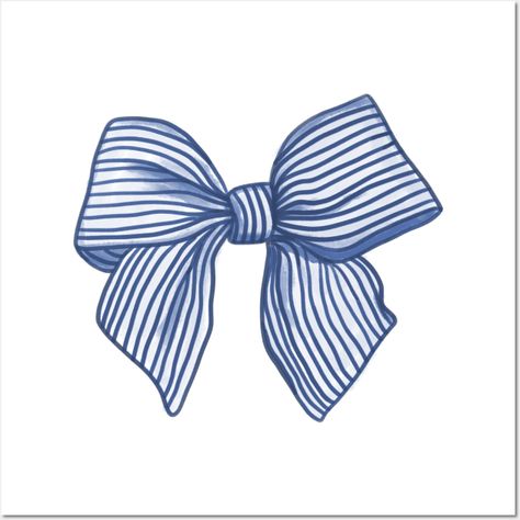 Aesthetic Striped Blue Bow -- Choose from our vast selection of art prints and posters to match with your desired size to make the perfect print or poster. Pick your favorite: Movies, TV Shows, Art, and so much more! Available in mini, small, medium, large, and extra-large depending on the design. For men, women, and children. Perfect for decoration. Blue Graphics Design, Zb Wallpaper, Wall Prints Blue, Blue Disco Ball, Kindle Decor, Collage Stickers, Journal Pics, Blue Coquette, Bow Wall