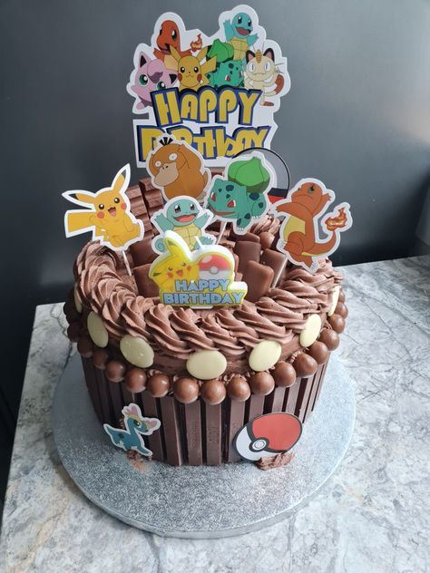 Chocolate Pokemon Cake, Pokemon Chocolate Cake, Pokemon Cake Buttercream, Birthday Cake Ideas Chocolate, Pokemon Chocolate, Cake Ideas Chocolate, Chocolate Explosion Cake, Explosion Cake, Pokemon Birthday Cake