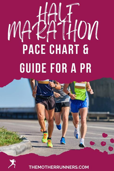 Half Marathon PR Pacing Strategy + Half Marathon Pace Chart - The Mother Runners Half Marathon Pace Chart, Marathon Pace Chart, Marathon Training Motivation, Hill Workout, Running Pace, Half Marathon Training Plan, Mother Runner, 5k Training, Marathon Training Plan