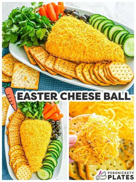 Todays easy Easter idea: Recipe --> https://www.persnicketyplates.com/easter-cheese-ball/ Super easy Easter Cheese Ball 🥕🥕🐰 Carrot Cheeseball, Easter Cheese Ball Recipes, Carrot Cheese Ball, Easter Cheese Ball, Easter Cheese, Easter Party Food, Easter Appetizers, Easter Carrots, Cheese Ball Recipes