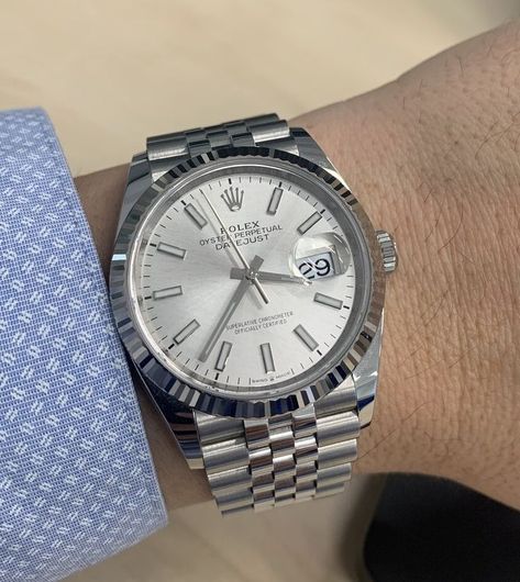 Rolex Datejust Silver Dial 36mm fluted bezel Billionaire Aesthetic, Rolex Datejust 36mm, Rolex Datejust Men, Strictly Business, Datejust Ii, Rolex Date, Dream Watches, Rolex Men, Rolex Day Date