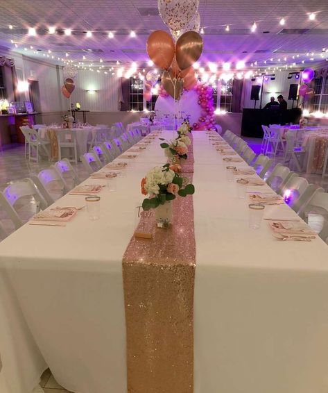 Glitz And Glam Sweet 16 Party Ideas, Sweet 16 Party Table Ideas, Rose Gold And Pink Sweet 16, Pink And Gold Birthday Party Sweet 16, Sweet Sixteen On A Budget, Sweet 16 Rustic Theme Party Ideas, Sweet 16 Rose Gold Theme Decorations, Sweet 16 Formal Party Ideas, Sweet 16 Gift Table