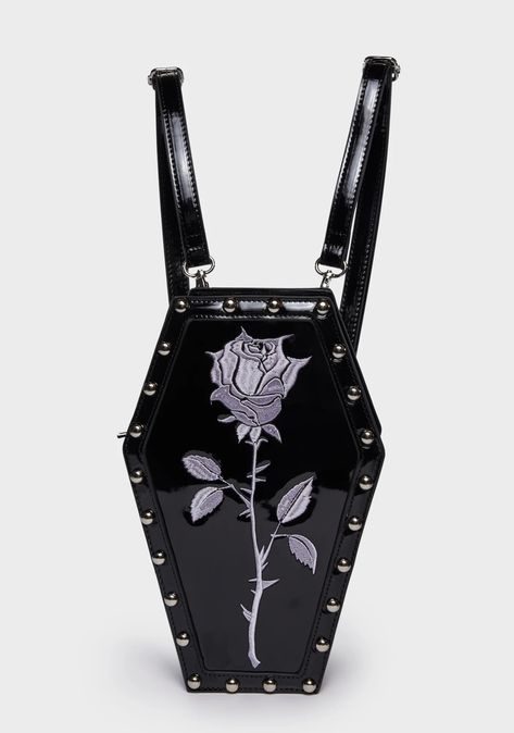 Coffin Backpack, Goth Dresses, Fur Backpack, Dark Skirts, Goth Things, Bunny Backpack, Gothic Bag, Mary Janes Shoes, Unique Backpacks