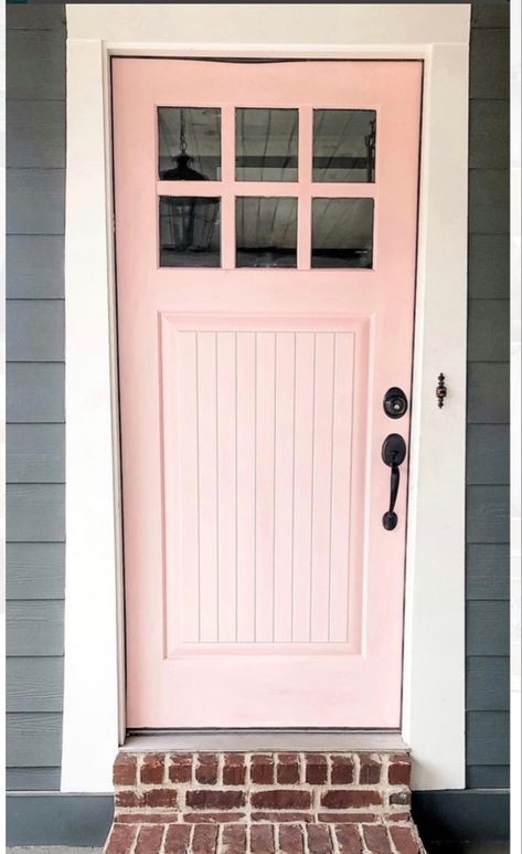 Grey House With Pink Door, Pink Cottage Door, Pale Pink Door, Yellow House Pink Front Door, Pink Door White House, Pale Pink Front Door, White House With Pink Door, Pink Front Door White House, White And Pink House