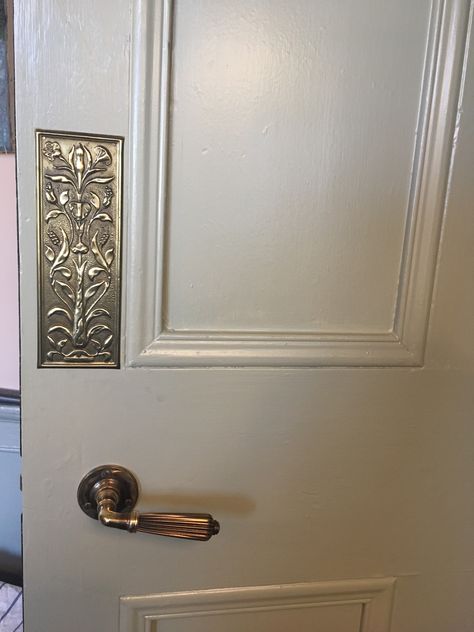 Antique Door Plates, Brass Door Plate, Fingerplate Door, Victorian Door Handles, Door Finger Plates, Door Plates Ideas, Finger Plates For Doors, Vintage Door Handles, Brass Finger