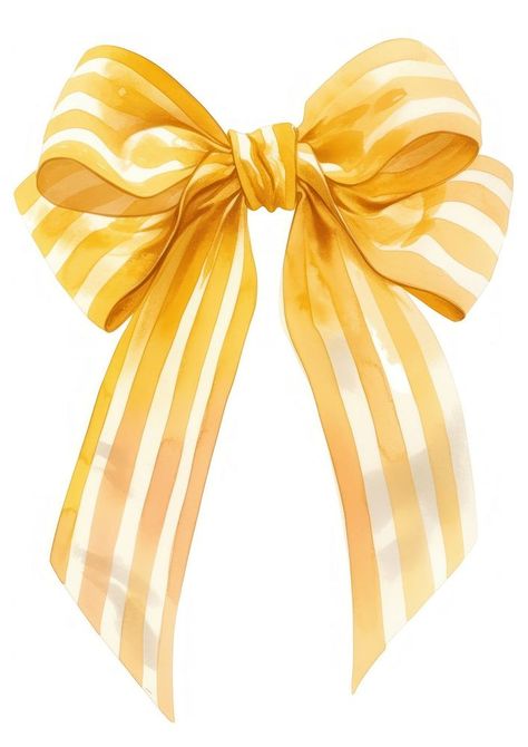 Elegant yellow striped bow | free image by rawpixel.com / Aew Bow Clipart, Happy New Year Greetings, Crochet Business, Vintage Things, New Year Greetings, Yellow Stripes, Art Watercolor, Free Image, Pattern Art