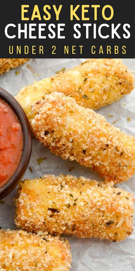 These crispy Air Fryer Mozzarella Sticks are just under 2 net carbs per serving, making them a great keto snack! Pork Rind Mozzarella Sticks Air Fryer, Keto Air Fryer Appetizers, Low Carb Mozzarella Sticks Air Fryer, Keto Mozzarella Sticks With Pork Rinds, Best Keto Air Fryer Recipes, Keto In Air Fryer, Keto Munchies Snacks, Crispy Keto Snacks, Keri Air Fryer Recipes