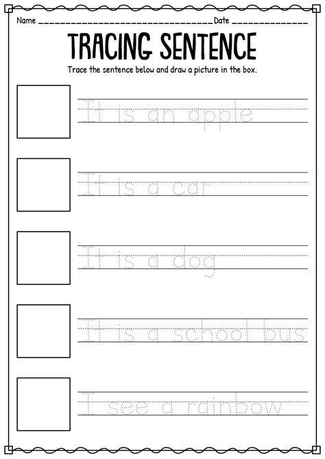 Help your child improve their writing skills with these fun and educational sentence tracing worksheets. With a variety of themes to choose from, there's sure to be a worksheet that your child will enjoy. And as they trace the sentences, they'll be building their fine motor skills and strengthening their hand-eye Tracing Sentences Worksheets, Writing Sentences Kindergarten, Spelling Practice Worksheets, Sentence Worksheet, Writing Kindergarten, Types Of Sentences Worksheet, Sentences Worksheet, Sight Word Sentences, Word Family Worksheets