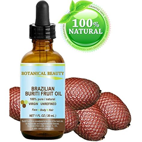 Brazilian BURITI FRUIT OIL 100% Pure / Natural / Cold Pressed Carrier Oil / Undiluted. For Face, Body, Hair, Lip and Nail Care. â€œOne the richest natural sources of vitamin A, E and C.â€ From the Amazon Rainforest. (1 fl.oz-30ml.) * See this great product. (This is an affiliate link and I receive a commission for the sales) #PersonalCare Brazilian Fruit, Sources Of Vitamin A, Carrier Oil, All Natural Skin Care, Nutrition Guide, Natural Moisturizer, Botanical Beauty, Best Oils, Essential Fatty Acids