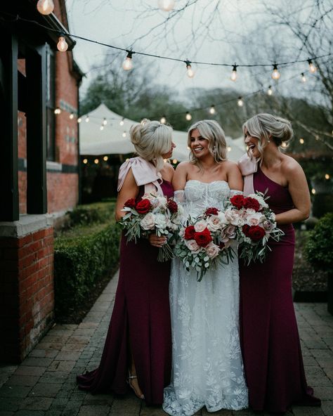 Tones of red, merlot and blush pink 🌹... and we are HERE FOR IT. 📷 @karen_campbell_photography This couple have seriously beautiful taste - and can we get a moment for this bride - wow! @ashleenmunroe The couple's bridesmaids wore our Martini dress for this romantic affair held at Clandeboye Lodge. Thank you so much for choosing Miabelle! Venue @clandeboyelodgehotel Hair/MU @lulabellebeauty_salon @emmafinlay37 Bride's dress @ivyandwhitebride Bridesmaids @creativeideasbridal Florals... Karen Campbell, Merlot, Bride Dress, Blush Pink, Blush, In This Moment, Red, Floral, Hair