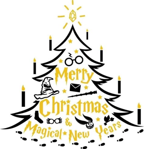 Harry Potter Crochet, Hogwarts Christmas, New Year Svg, Harry Potter Background, Animation Sketches, Harry Potter Christmas, Silhouette Portrait, Office Christmas, Harry Potter Party