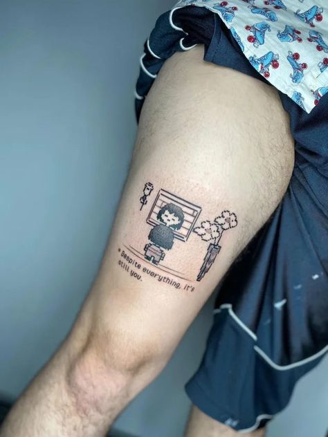 Triforce Of Courage Tattoo, Teotfw Tattoo, Minecraft End Credits Tattoo, Cute Minecraft Tattoo, Headspace Tattoo, Despite Everything It’s Still You Tattoo, Everything Everywhere All At Once Tattoo Ideas, Subtle Nerd Tattoo, Game Inspired Tattoos