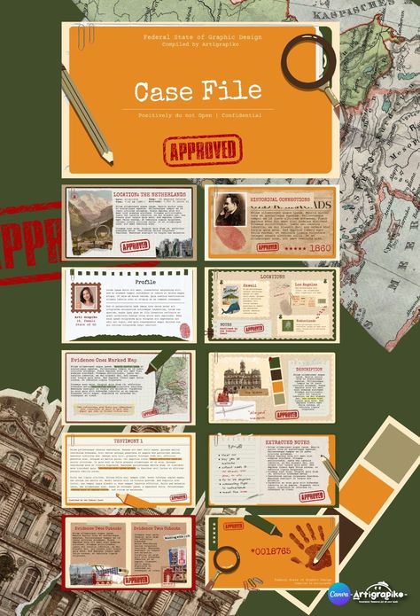 Artigrapiko on Instagram: "Case File Canva Template (11 Slides) *Now Available via MiriCanvas* . . . Unlock the Power of Presentations with our Canva PowerPoint… in 2024 | Powerpoint presentation design, Powerpoint design templates, Presentation design template Powerpoint Creative Design, Keynote Template Design, Fun Powerpoint Design, Case Study Presentation Design, Presentation Deck Design Creative, Canva Jobs, Canva Design Template, Canva Business Templates, Canva Presentation Ideas School